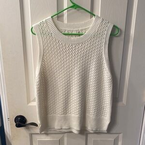 BE COOL Ivory Knit Sleeveless Top